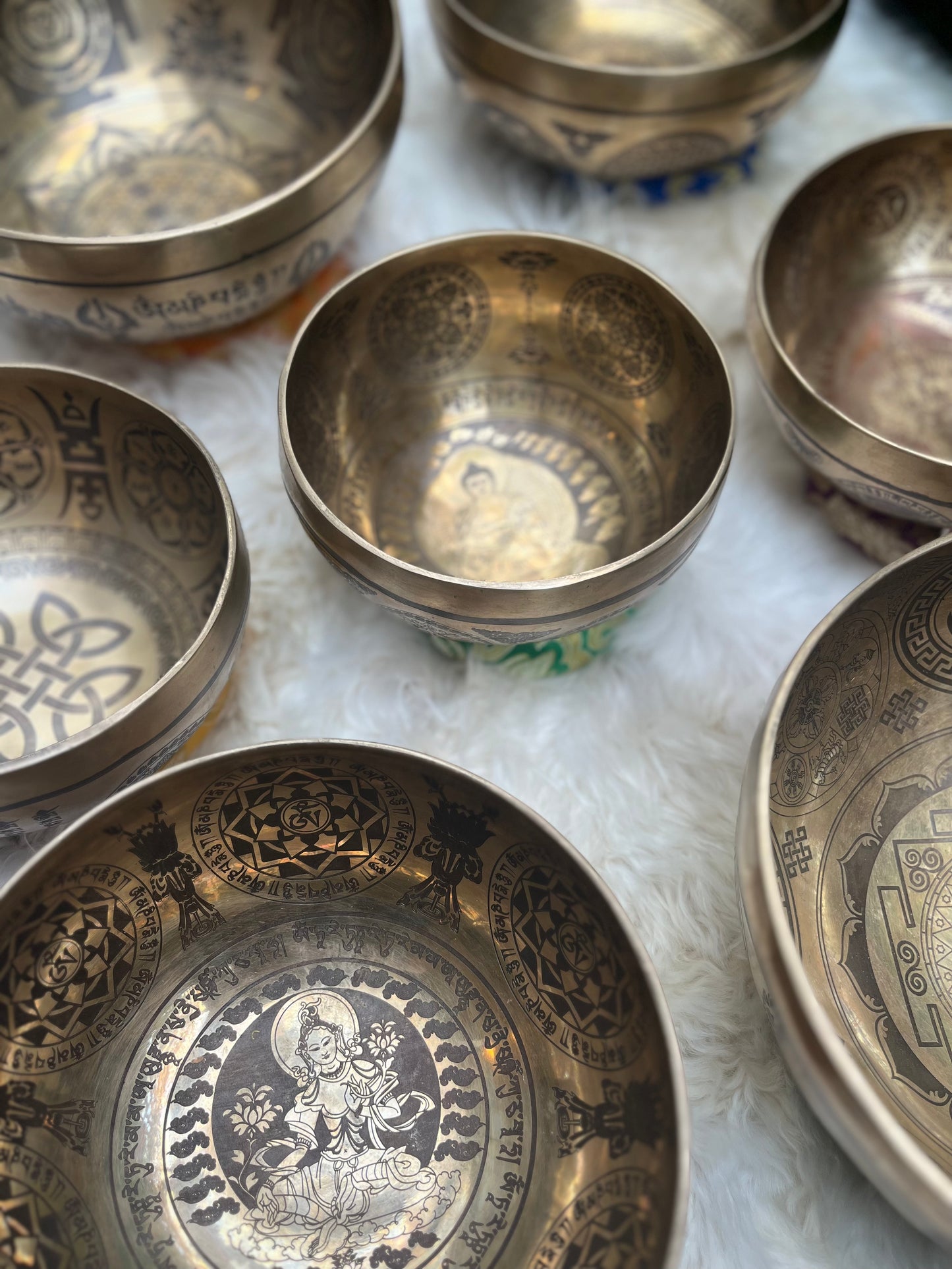 Special Carved Singing Bowl Set