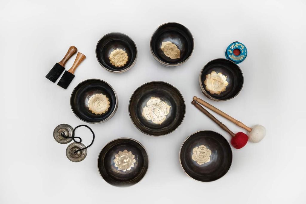 Gold Mandala Singing Bowl Set